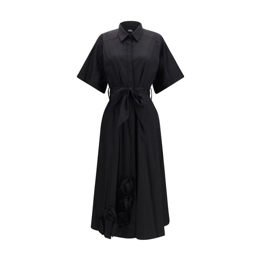Ella Black Cotton Casual Dress