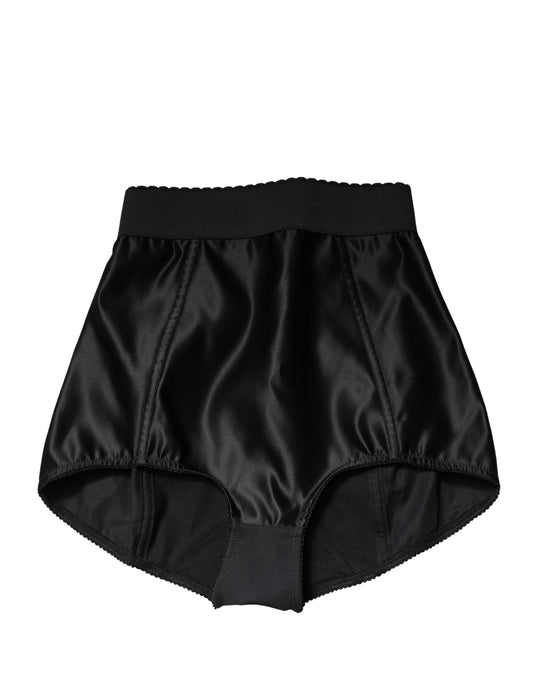 Dolce & Gabbana Black Silk Blend High Waist Girdle Panty Underwear