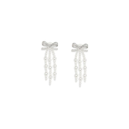 Self-Portrait White Brass Earrings