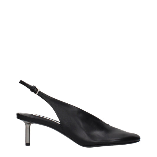 Jil Sander Black Leather Pumps