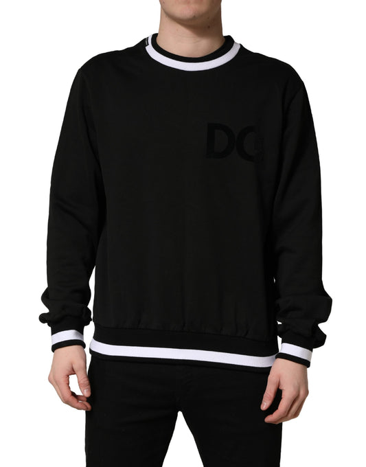 Dolce & Gabbana Black DGLogo Print Cotton Sweatshirt Sweater