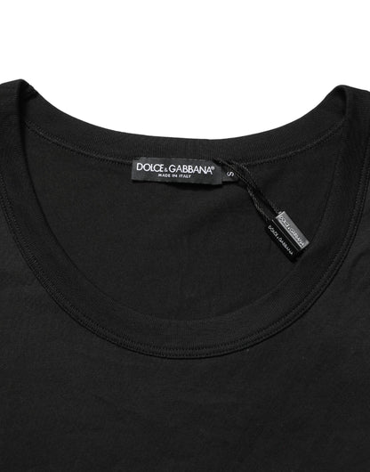 Dolce & Gabbana Black Cotton Sleeveless Men Tank Top T-shirt