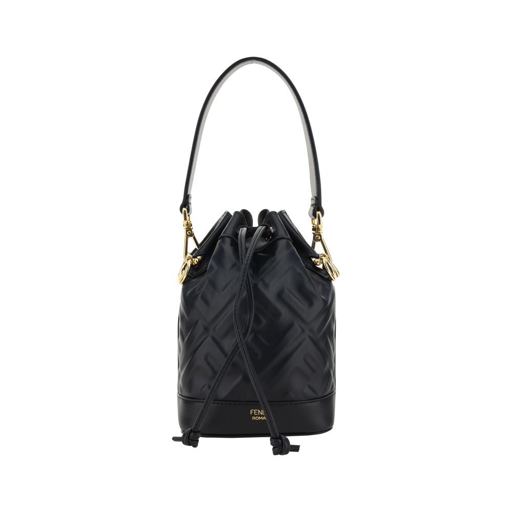 Fendi Black Calf Leather Bos Taurus Backet Bag