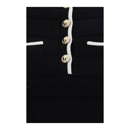 Self-Portrait Black Cotton Blouse