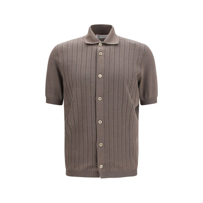 Brunello Cucinelli Brown Cotton Shortsleeve Shirt