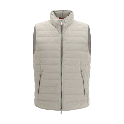 Brunello Cucinelli Gray Polyester Sleveless Jacket