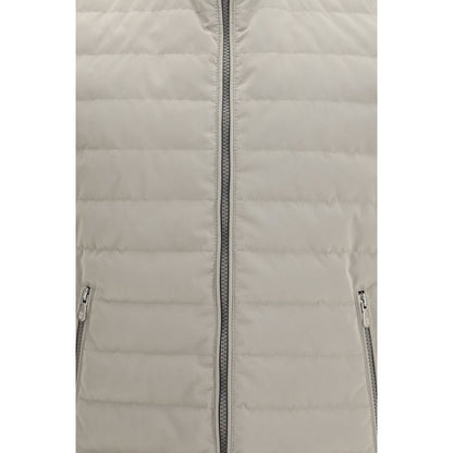 Brunello Cucinelli Gray Polyester Sleveless Jacket