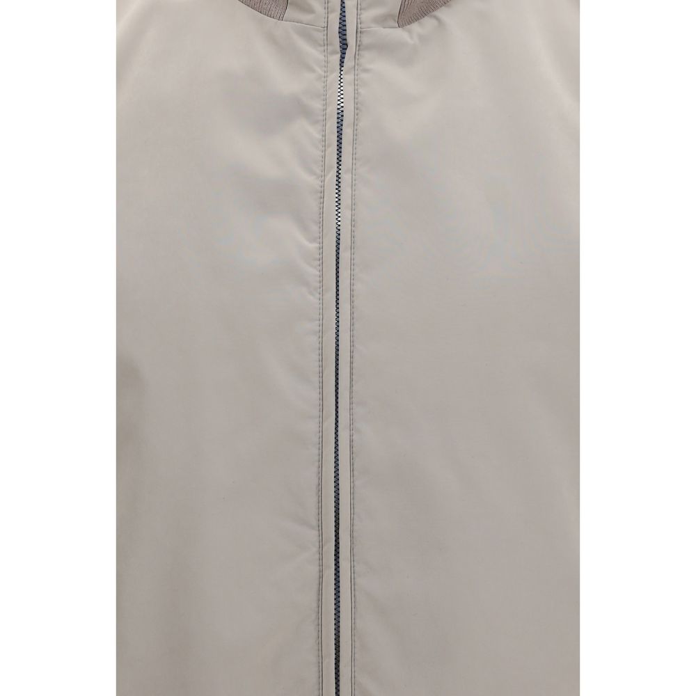 Brunello Cucinelli Gray Polyester Sleveless Jacket