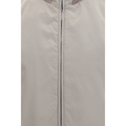 Brunello Cucinelli Gray Polyester Sleveless Jacket
