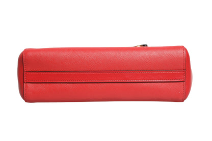 Prada Red Saffiano Lux and Soft Leather Small Tote