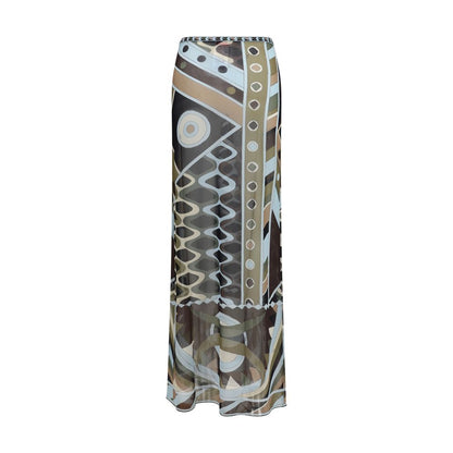 Emilio Pucci Bicolor Polyamide Long Skirt