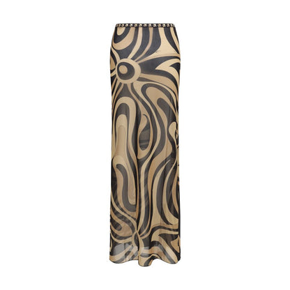 Emilio Pucci Beige Polyamide Long Skirt