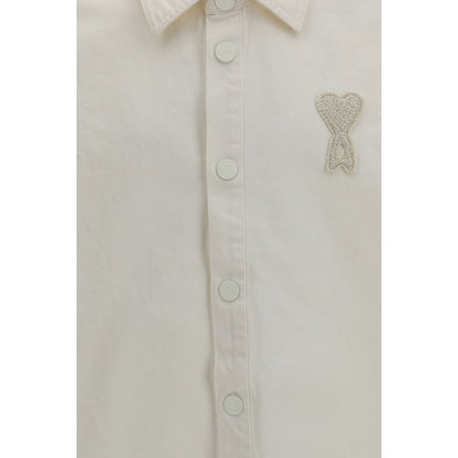 Ami Paris Beige Cotton Denim Jacket