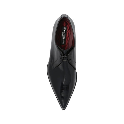 Dolce & Gabbana Black Calfskin Oxfords And Derbies