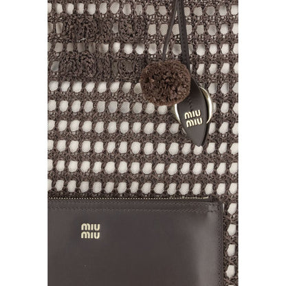 Miu Miu Brown Viscose Shoulder Bag