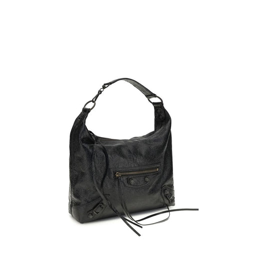 Balenciaga Black Lamb Ovis Aries Aries Shoulder Bag