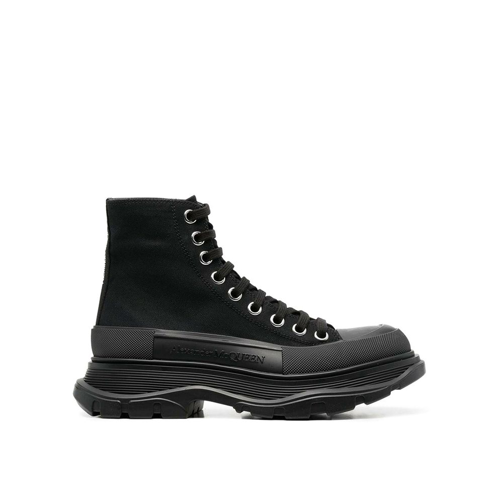 Alexander McQueen Black Canvas High Top Sneakers