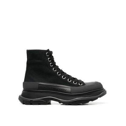 Alexander McQueen Black Canvas High Top Sneakers