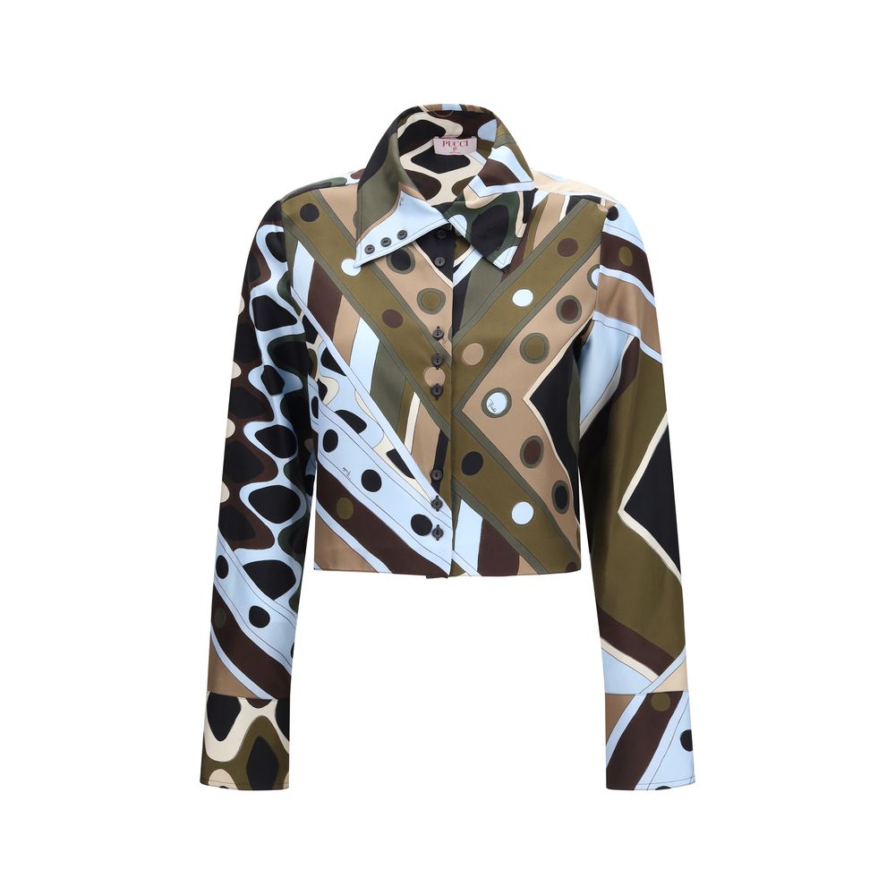 Emilio Pucci Bicolor Silk Pattern Shirt