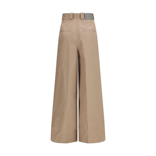 Balenciaga Beige Cotton Flared Pants