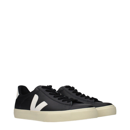 Veja Black Leather Low Top Sneakers