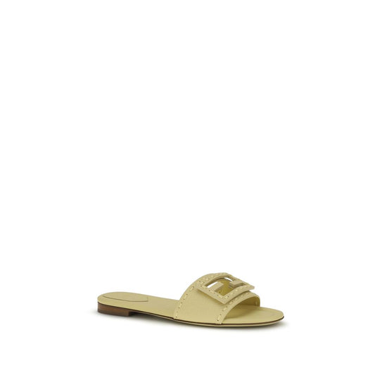 Fendi Beige Calf Leather Bos Taurus Sandals
