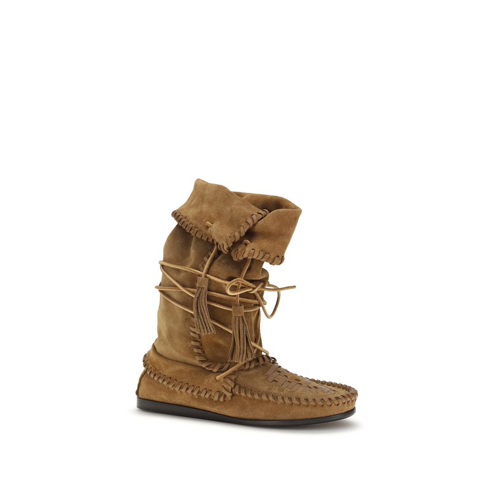 Isabel Marant Brown Calf Leather Bos Taurus Lace-Up Boots