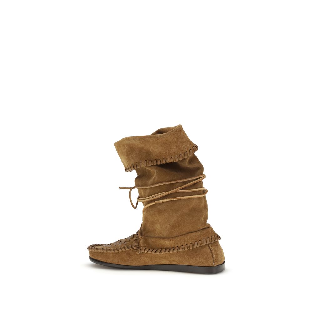 Isabel Marant Brown Calf Leather Bos Taurus Lace-Up Boots