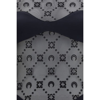 Marine Serre Black Polyamide Bodysuit