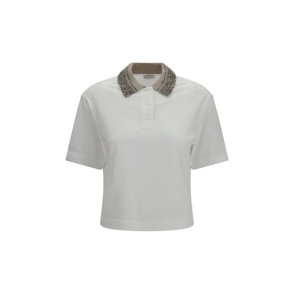 Brunello Cucinelli White Cotton Polo Shirt