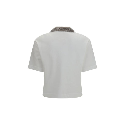 Brunello Cucinelli White Cotton Polo Shirt
