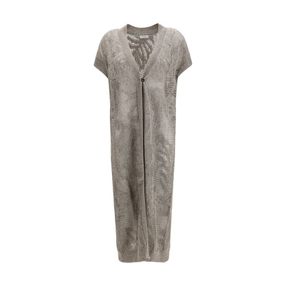 Brunello Cucinelli Beige Linen Cardigan