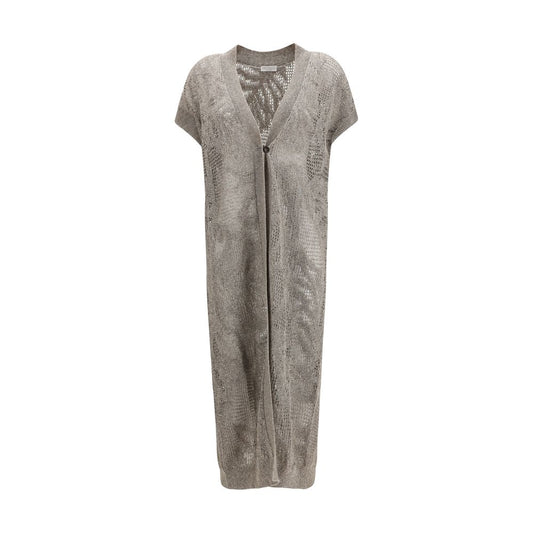 Brunello Cucinelli Beige Linen Cardigan