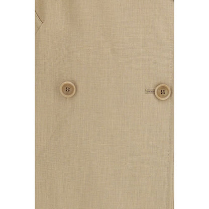 Max Mara Beige Linen Sleveless Jacket