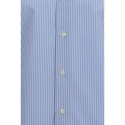 Finamore Blue Cotton Pattern Shirt