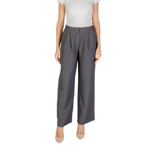Only Gray Polyester Casual Pants