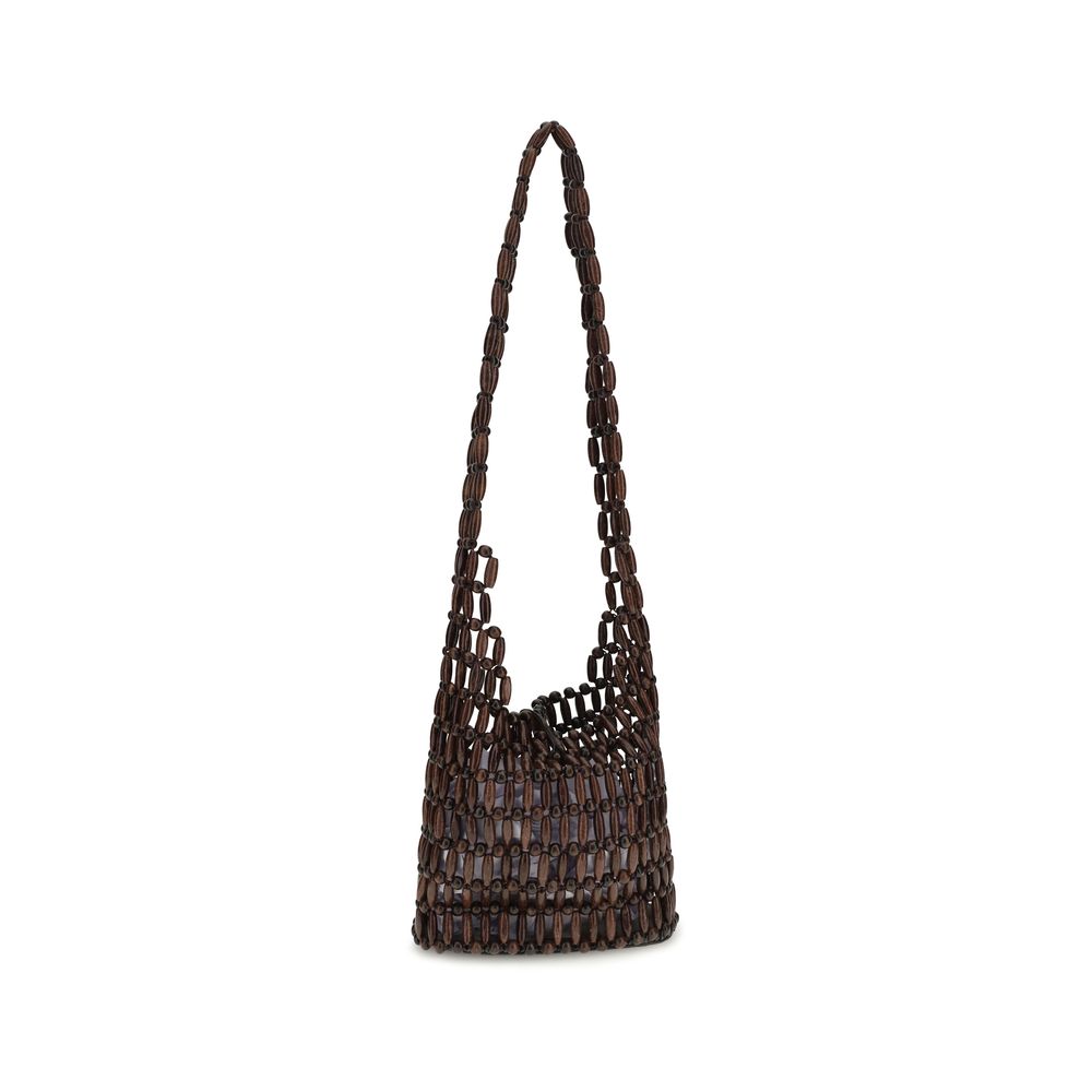 Staud Brown Wood Shoulder Bag