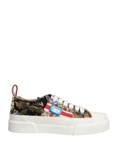 Dolce & Gabbana Multicolor Patchwork Low Top Sneakers Shoes