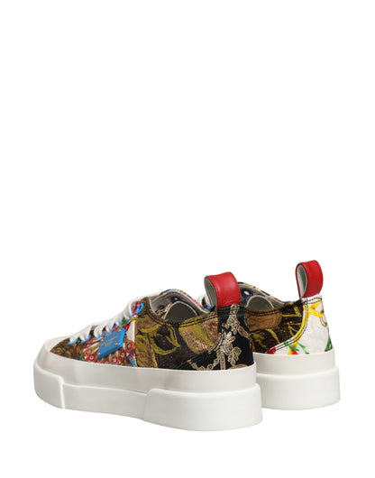 Dolce & Gabbana Multicolor Patchwork Low Top Sneakers Shoes