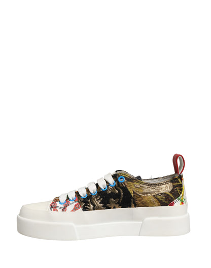 Dolce & Gabbana Multicolor Patchwork Low Top Sneakers Shoes