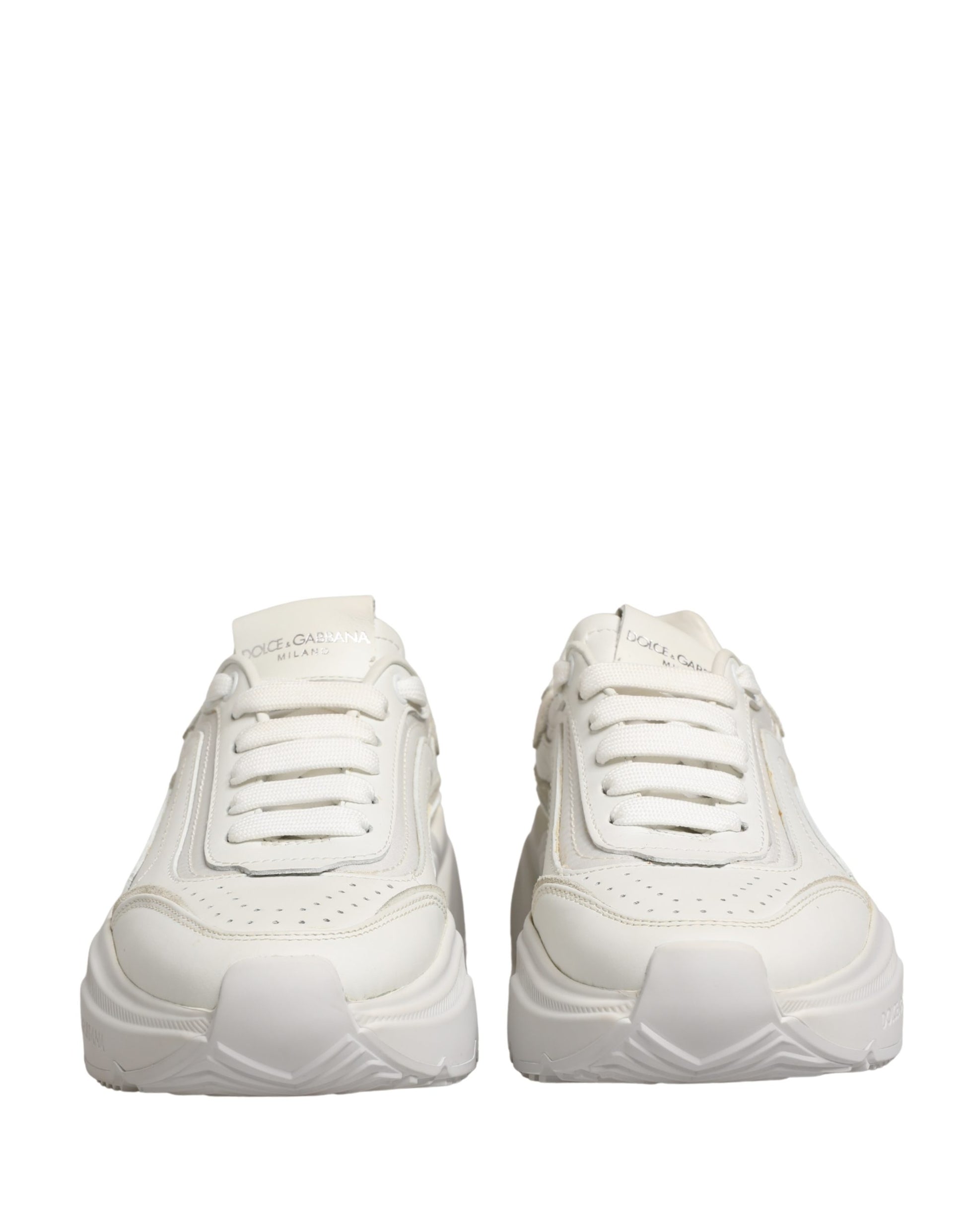 Dolce & Gabbana White Leather Daymaster Low Top Sneakers Shoes
