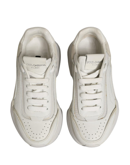 Dolce & Gabbana White Leather Daymaster Low Top Sneakers Shoes