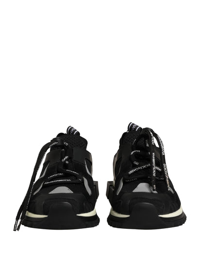 Dolce & Gabbana Black Mesh Sorrento Trekking Sneakers Shoes