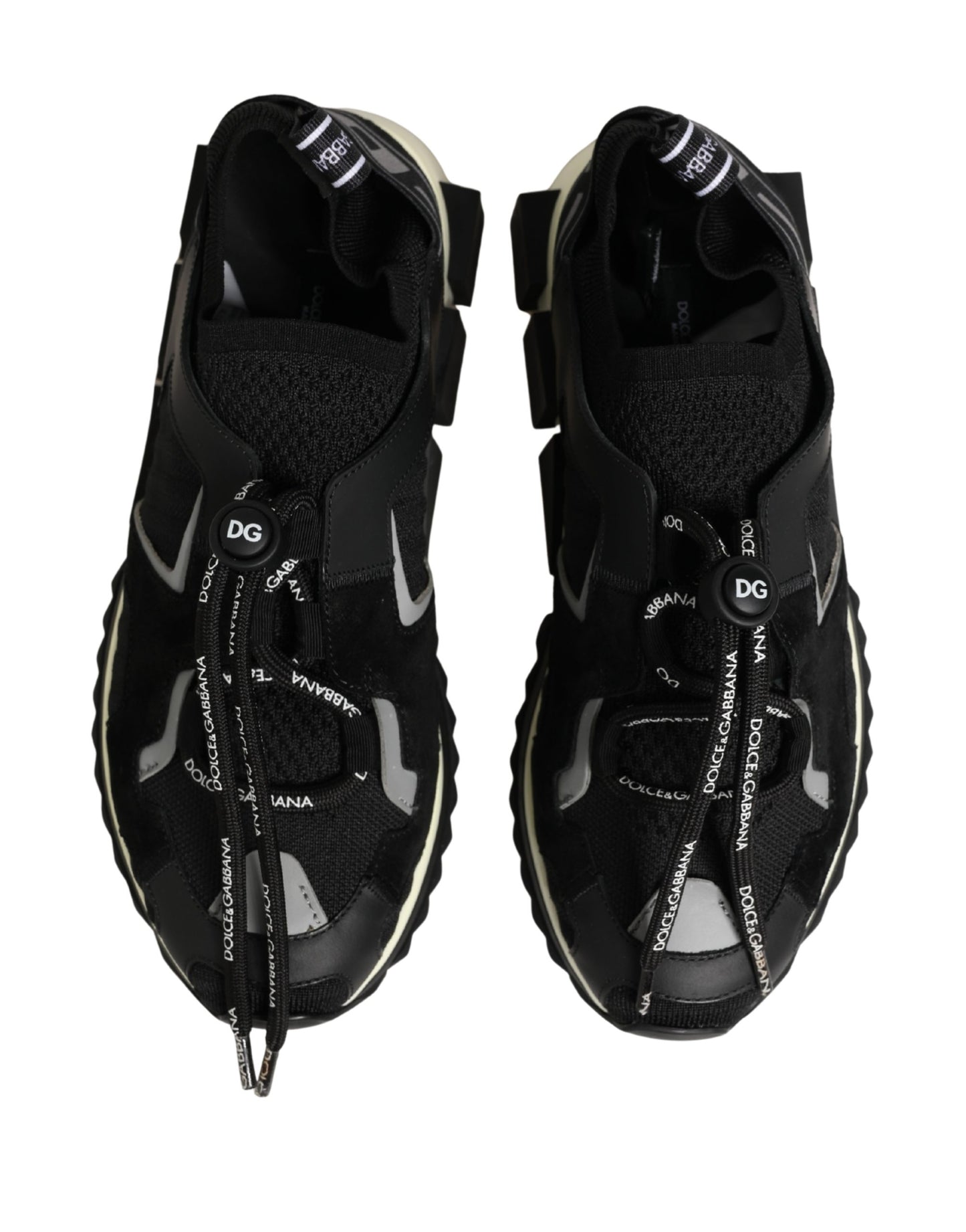 Dolce & Gabbana Black Mesh Sorrento Trekking Sneakers Shoes