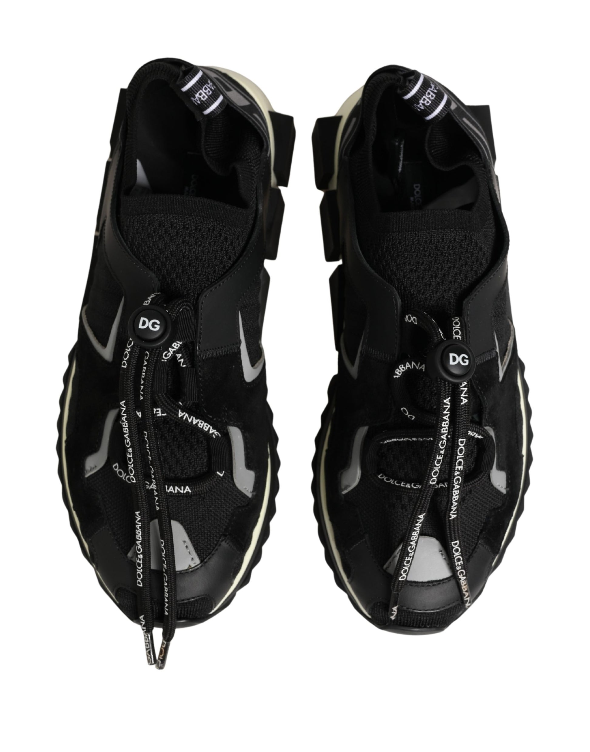 Dolce & Gabbana Black Mesh Sorrento Trekking Sneakers Shoes