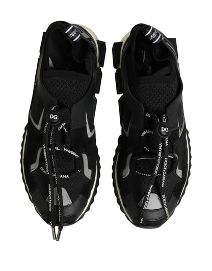 Dolce & Gabbana Black Mesh Sorrento Trekking Sneakers Shoes