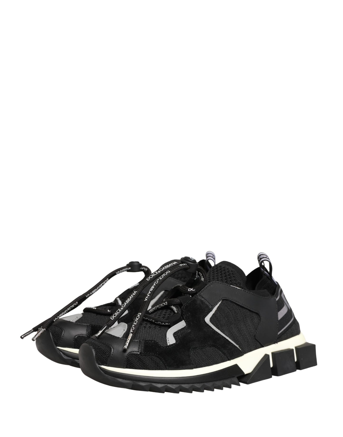 Dolce & Gabbana Black Mesh Sorrento Trekking Sneakers Shoes