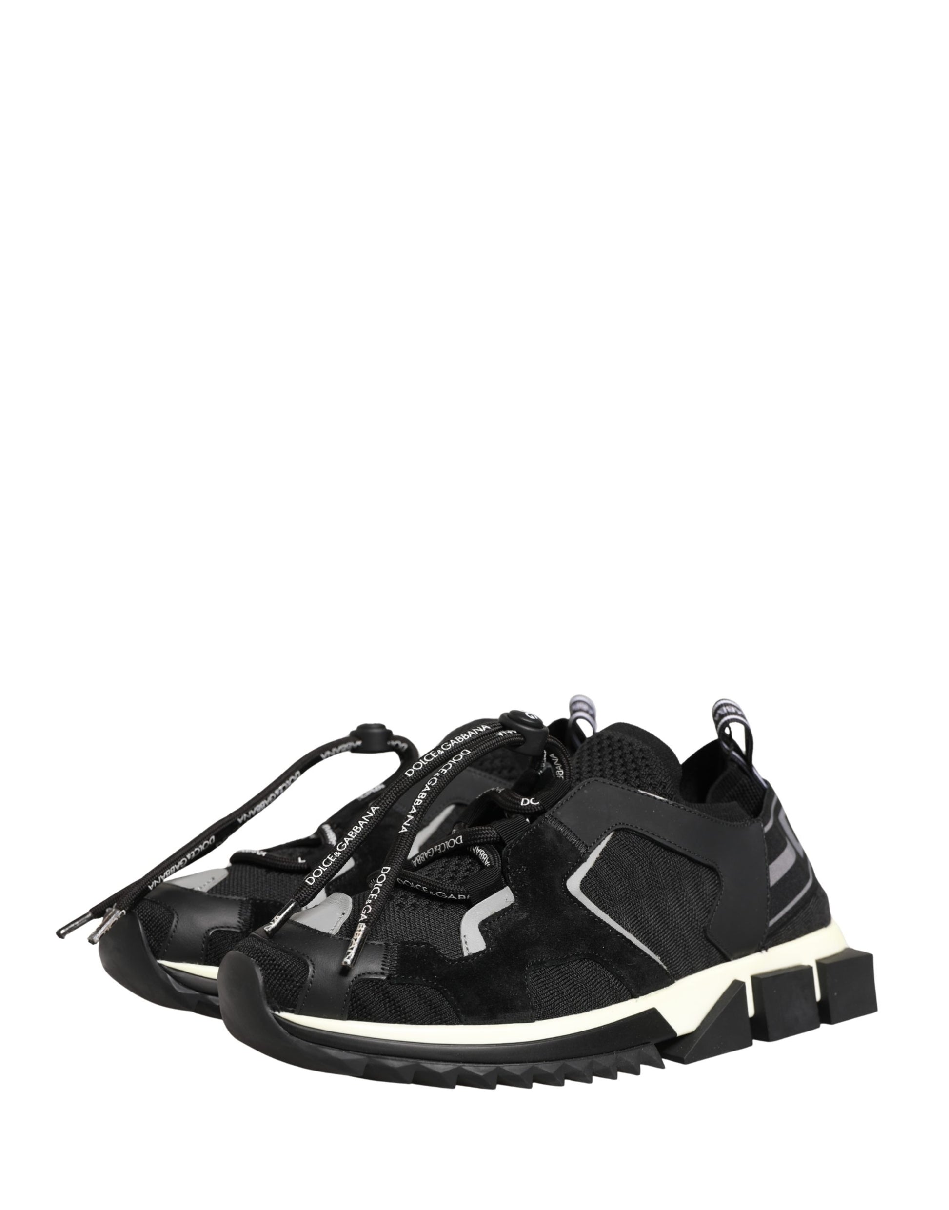 Dolce & Gabbana Black Mesh Sorrento Trekking Sneakers Shoes