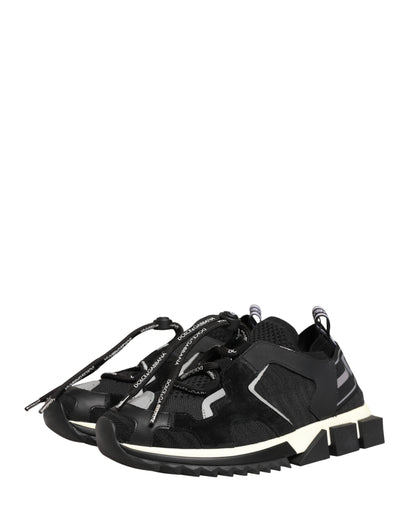 Dolce & Gabbana Black Mesh Sorrento Trekking Sneakers Shoes