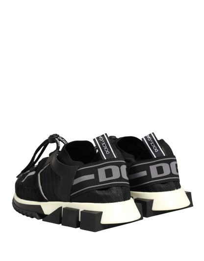 Dolce & Gabbana Black Mesh Sorrento Trekking Sneakers Shoes